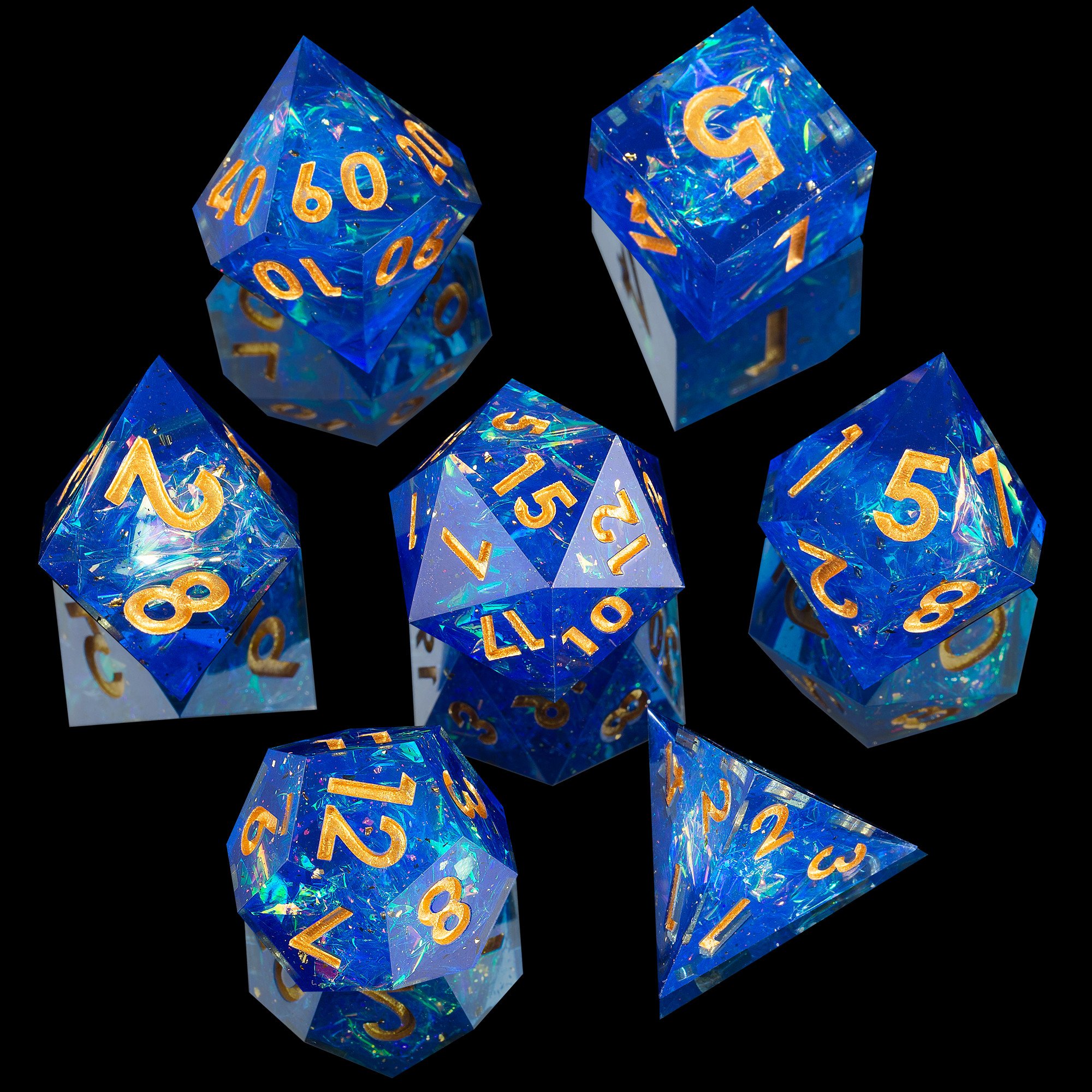 MINI PLANET Dnd Dice Set Custom Resin Dice with Sharp Edges For TRPG Handmade Polyhedral Dice Wholesale D4 D6 D8 D10 D% D12 D20