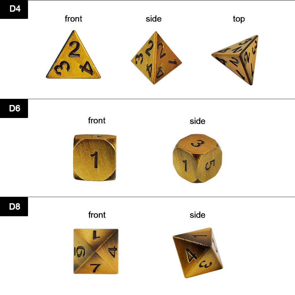 Manufacturer Dnd rpg Stripe Table Game Accessories Custom Polyhedral Metal Dice Set