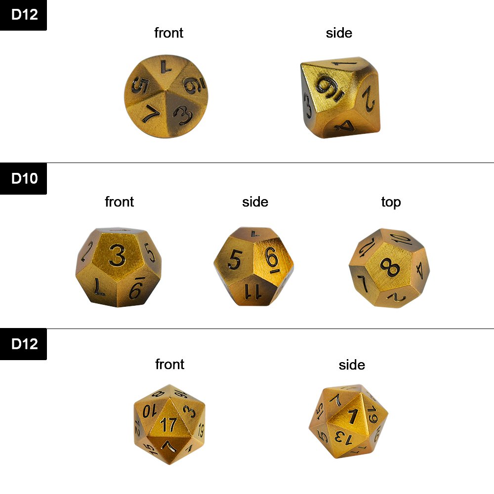 Manufacturer Dnd rpg Stripe Table Game Accessories Custom Polyhedral Metal Dice Set