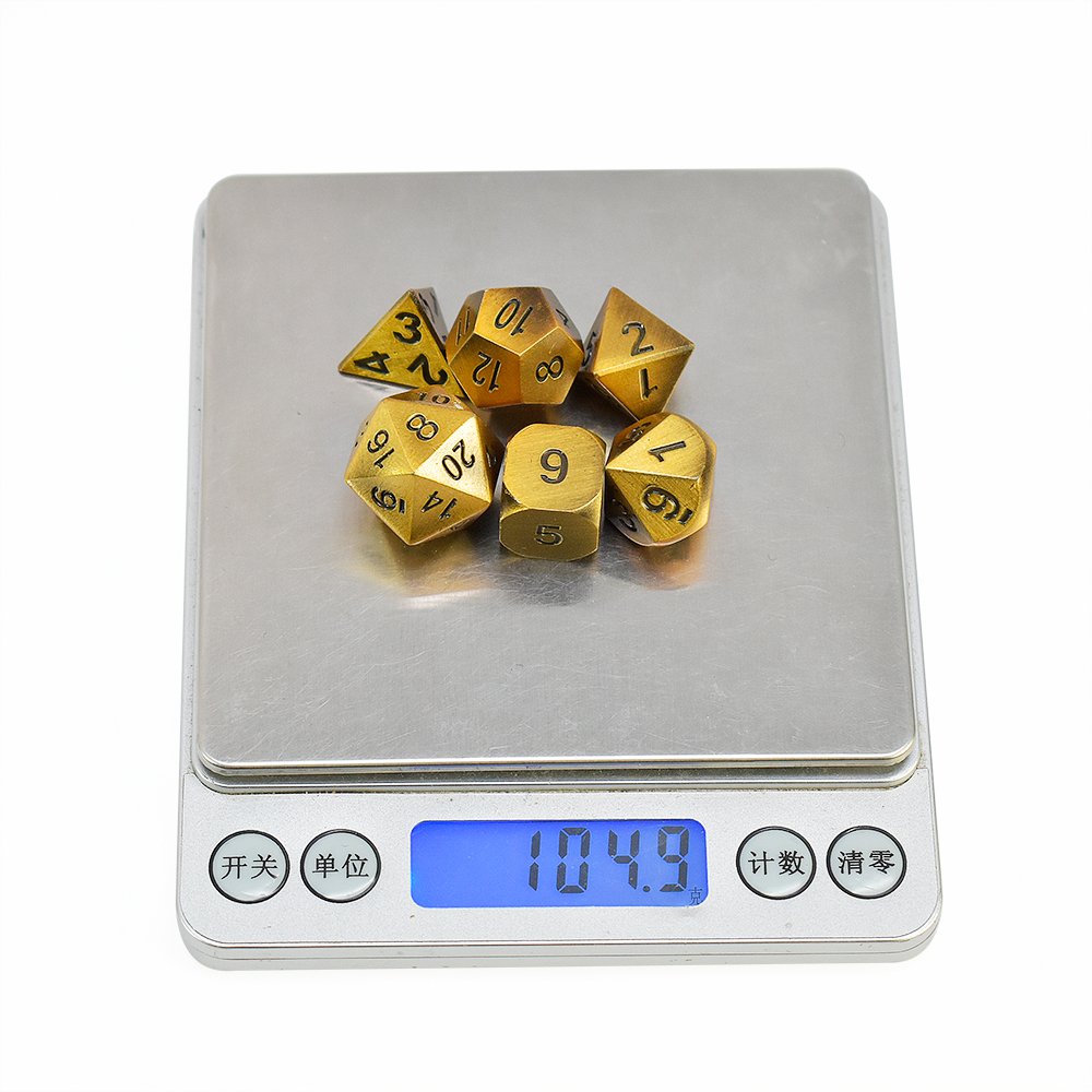 Manufacturer Dnd rpg Stripe Table Game Accessories Custom Polyhedral Metal Dice Set