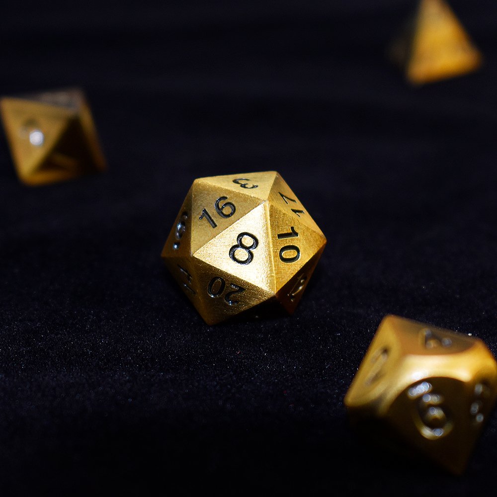 Manufacturer Dnd rpg Stripe Table Game Accessories Custom Polyhedral Metal Dice Set