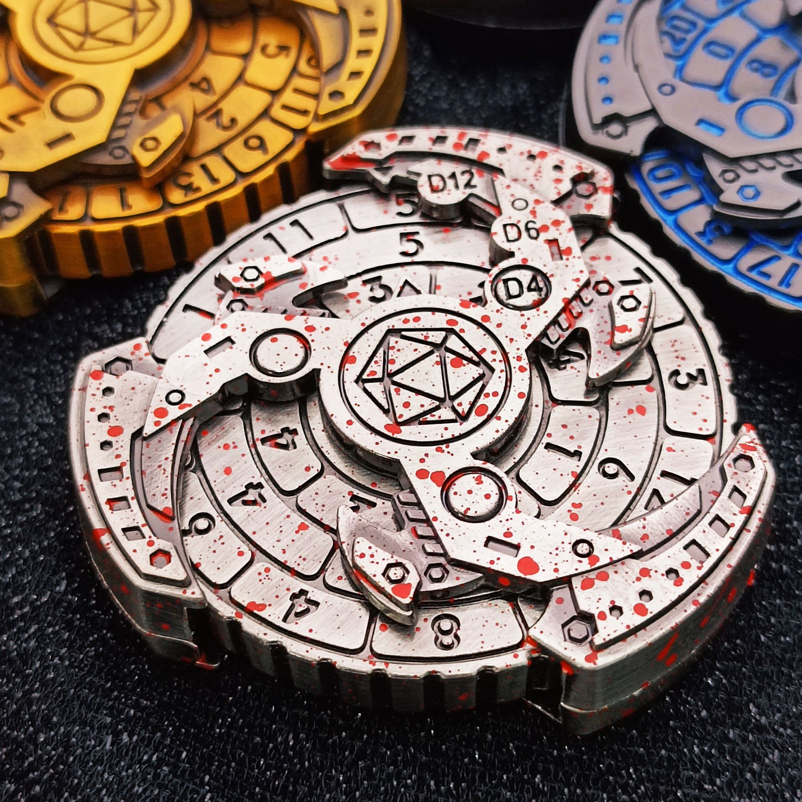 Promotional 60mm Rotating Dice Shape Mechanical Rotating Tabletop Game Team Teaching Metal Holiday Gift Rotating Dice