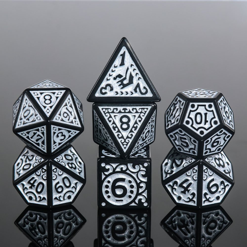 Opaque casino gaming side DND acrylic polyhedral dice set handcrafted dice for dungeons and dragon
