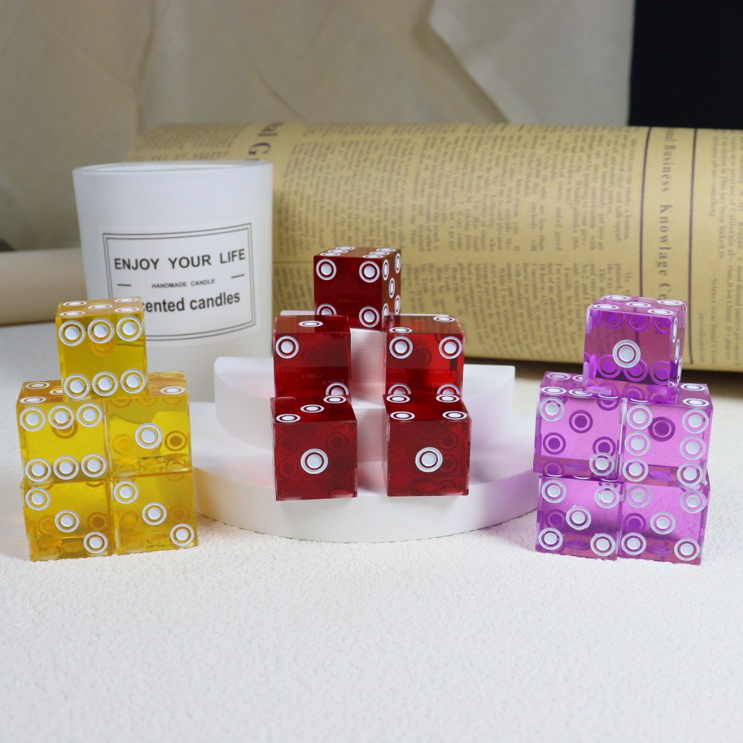 Manufacturer Casino Dice 19mm Casino Resin Style Craps Dice Grade Precision Serialized with Razor Edges and Corners