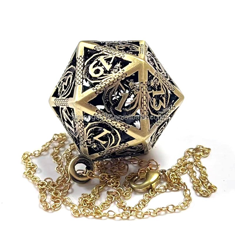 Customized metal dice d20 D6 dnd rpg board game dice set D20 Flying Dragon Dice