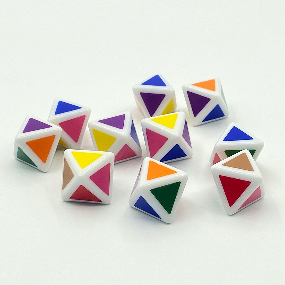 D8 14mm Logo Custom Dice Printing Children'S Color Identification Dice Set 8-Sided Teaching Party Game Dice