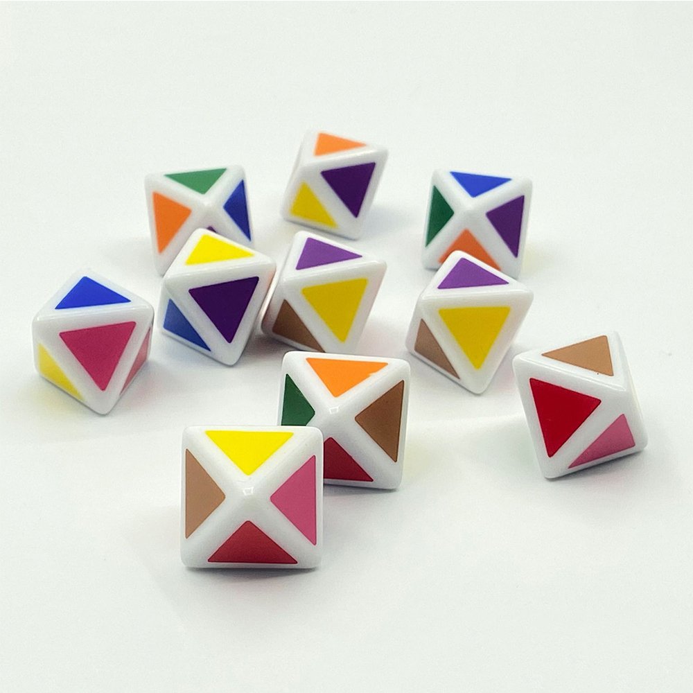 D8 14mm Logo Custom Dice Printing Children'S Color Identification Dice Set 8-Sided Teaching Party Game Dice