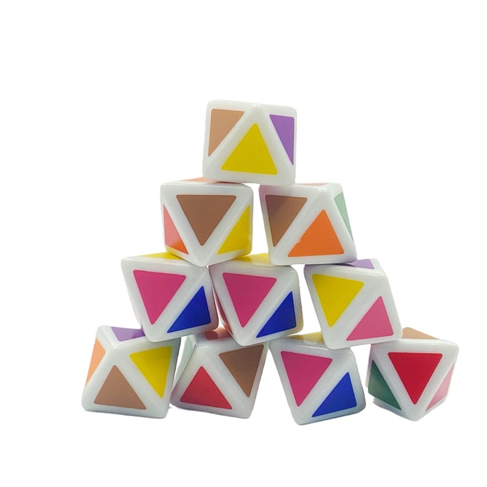 D8 14mm Logo Custom Dice Printing Children'S Color Identification Dice Set 8-Sided Teaching Party Game Dice