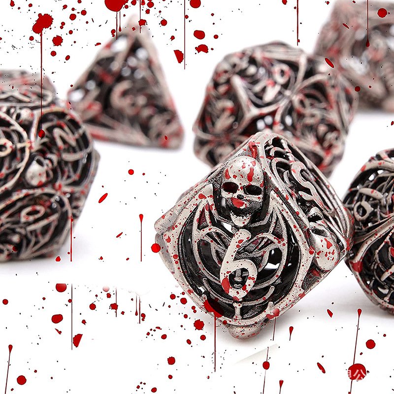 Mini Planet Metal DND Dice Set for Dungeons and Dragons Tavern Play d&d Metal Custom polyhedral RPG Christmas&Halloween Gift set