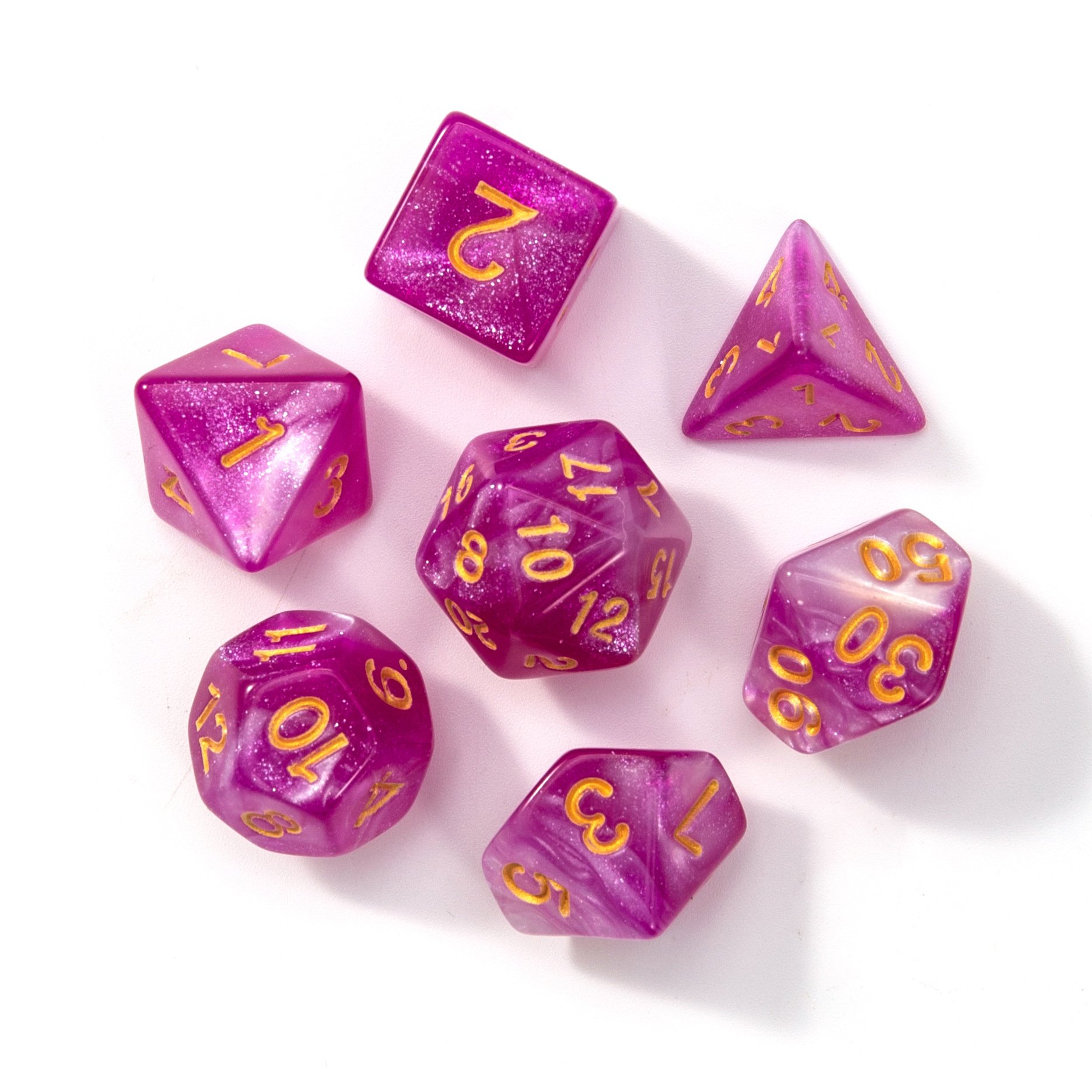 High Quality glitter rpg d20 dnd Right Angle games polyhedral acrylic multicolor dice set for for DND RPG MTG role games