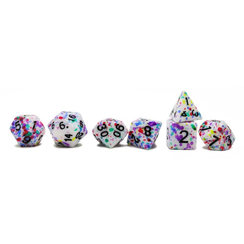 Custom polyhedral dice colorful spray ink DND/RPG dice set