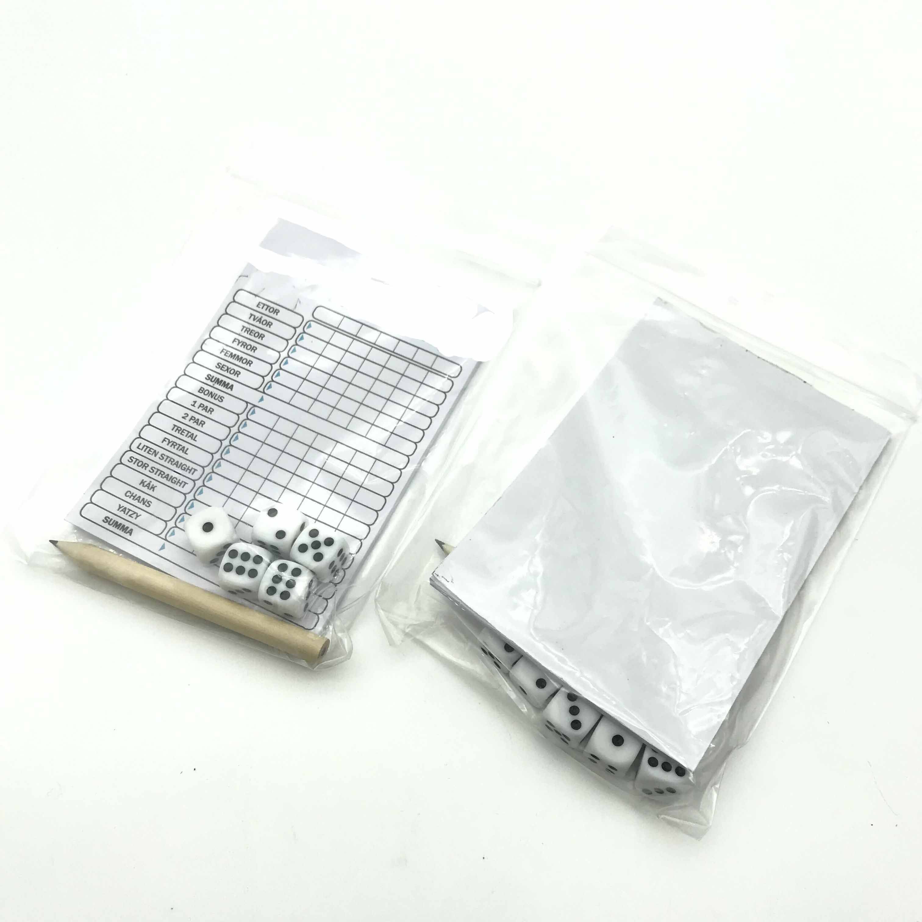 Wholesale custom Acrylic Dice With Yatzy Game Set Pencil And Note Pad