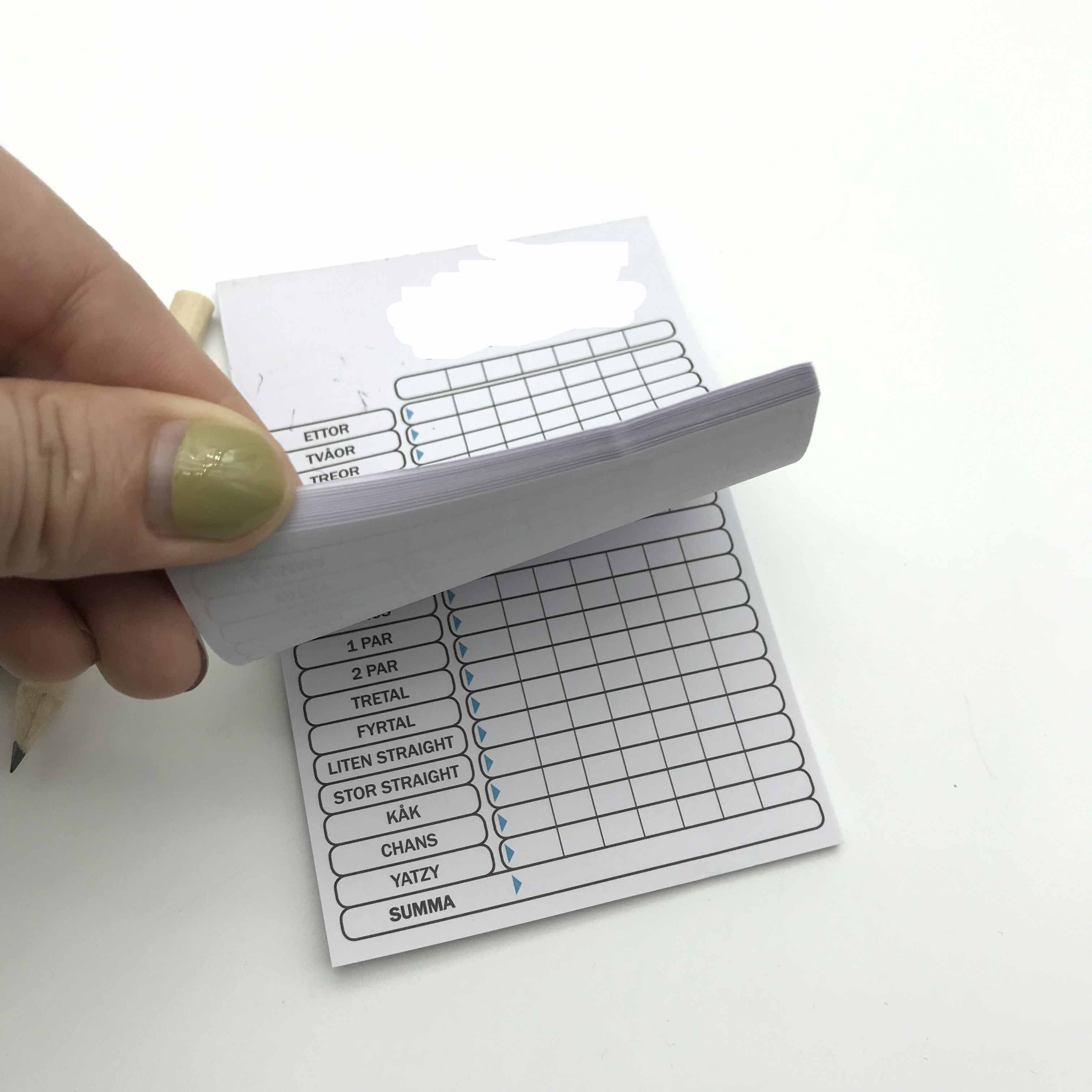Wholesale custom Acrylic Dice With Yatzy Game Set Pencil And Note Pad