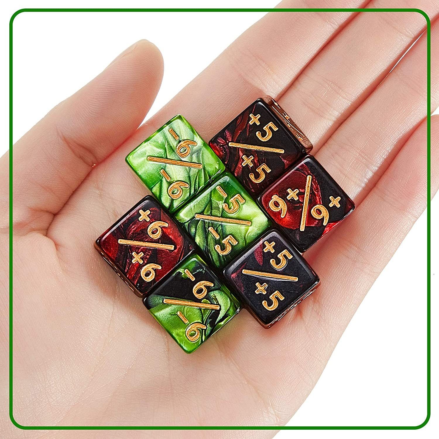 Acrylic 16mm +/- Dice White and Black Stationery Plastic Cube with +1 and -1 Counter Dice D6 Model for Games