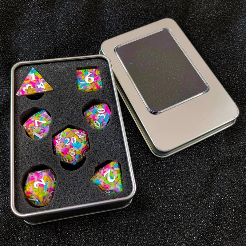 Resin Pointy Dice DND set Sharp edge RPG Dungeons & Dragons board game Dice