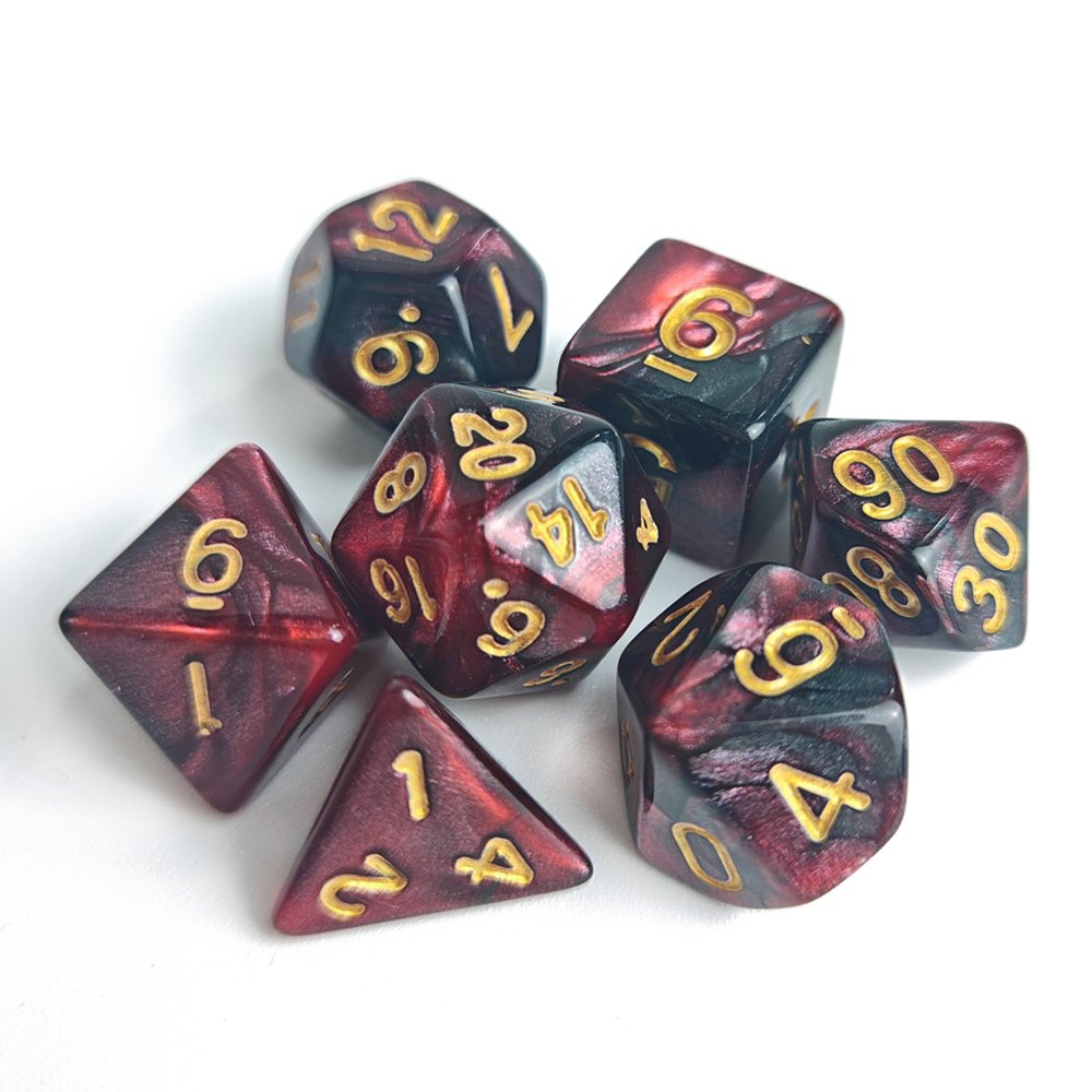 Polyhedral DND Dice 7pcs D4 D6 D8 D10 D12 D20 Acrylic Dice for Dungeons and Dragons Tabletop Role Playing Games