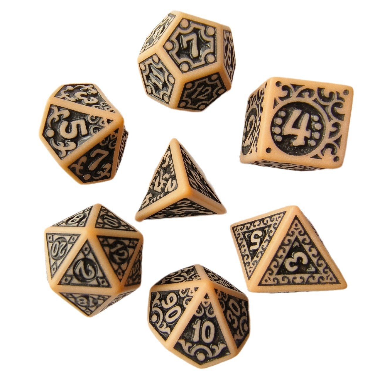 Retro Numbers DND Dice Sets 7pcs/Set Polyhedral Custom Game RPG DND Dice Set Acrylic Custom Dice