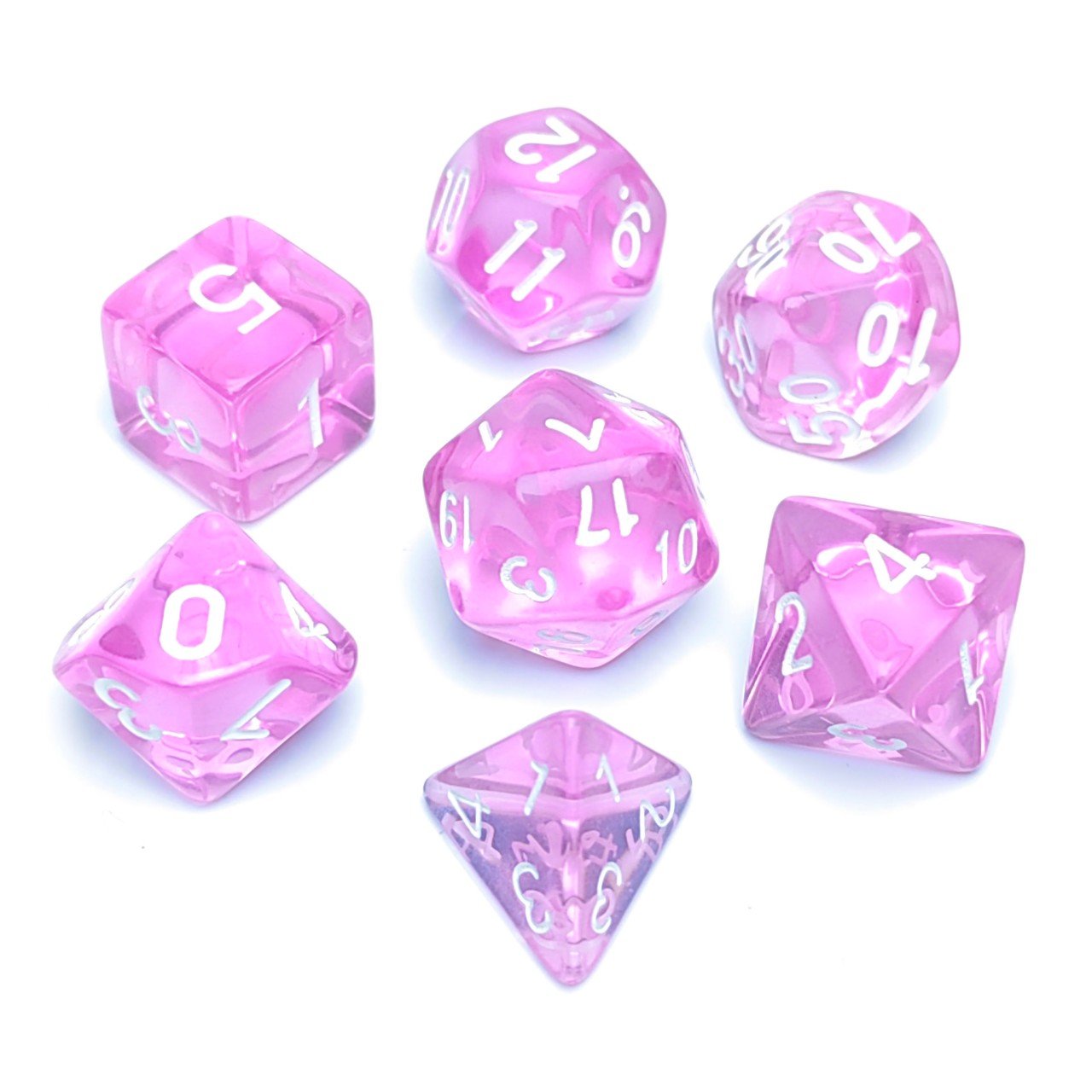 7pcs DND Dice Acrylic Transparent pink Custom dice dungeons and dragons dice set for Tabletop Role Playing Games