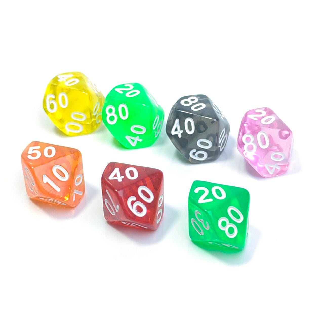 7pcs DND Dice Acrylic Transparent pink Custom dice dungeons and dragons dice set for Tabletop Role Playing Games