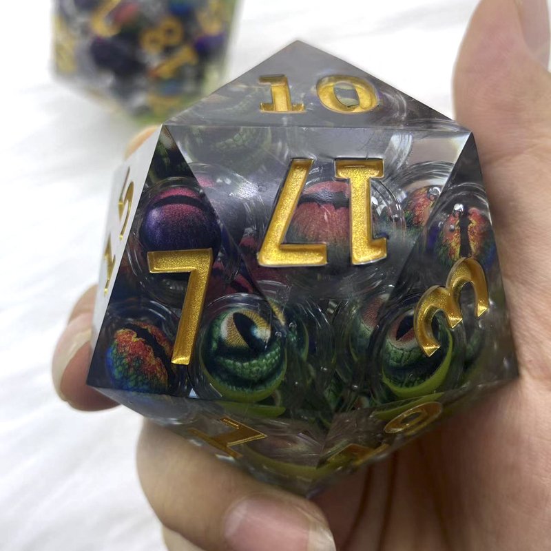 55mm Resin Multiple Longans Can Be Shaken Quicksand Dice D20 Dungeons And Dragons Trpg Board Game Large Single