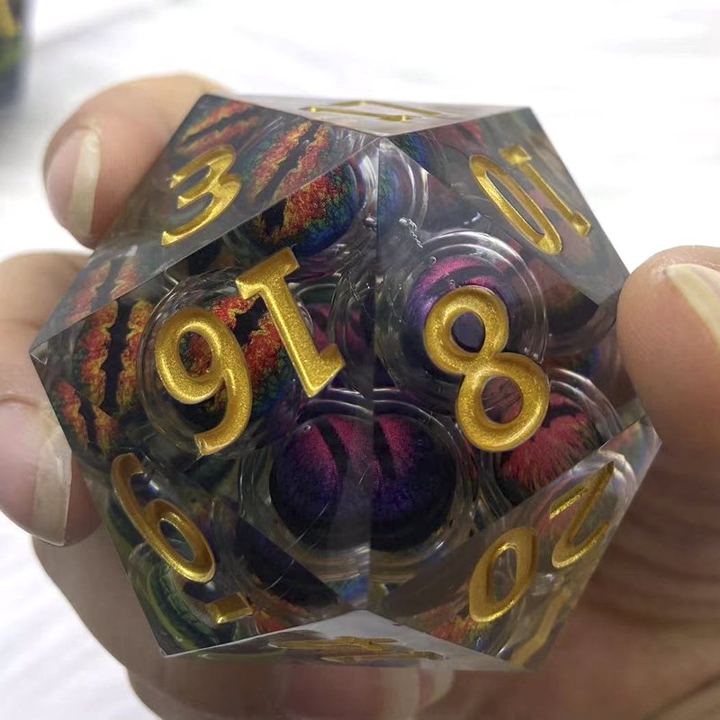 55mm Resin Multiple Longans Can Be Shaken Quicksand Dice D20 Dungeons And Dragons Trpg Board Game Large Single