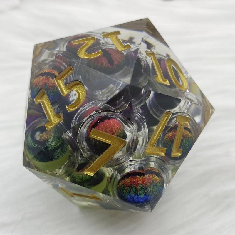 55mm Resin Multiple Longans Can Be Shaken Quicksand Dice D20 Dungeons And Dragons Trpg Board Game Large Single