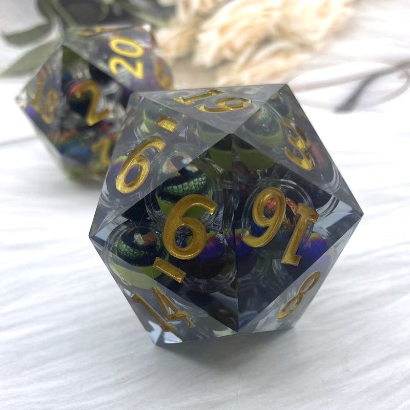 55mm Resin Multiple Longans Can Be Shaken Quicksand Dice D20 Dungeons And Dragons Trpg Board Game Large Single