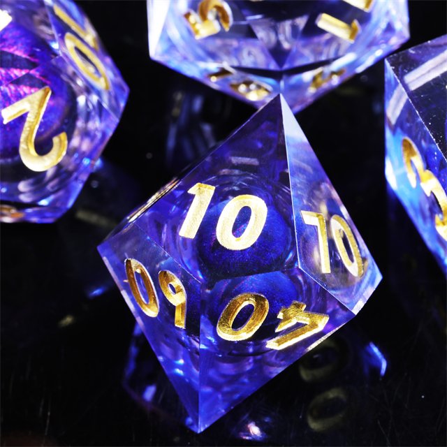 MINI PLANET Dragon Eye Liquid Core Resin Dice Set Sharp Edge Polyhedral Board Game RPG Dice for DND Dragon and Dungeon
