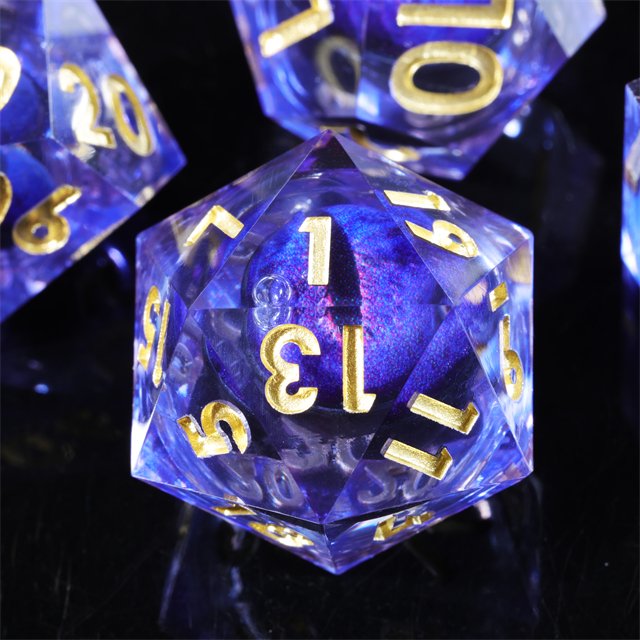 MINI PLANET Dragon Eye Liquid Core Resin Dice Set Sharp Edge Polyhedral Board Game RPG Dice for DND Dragon and Dungeon