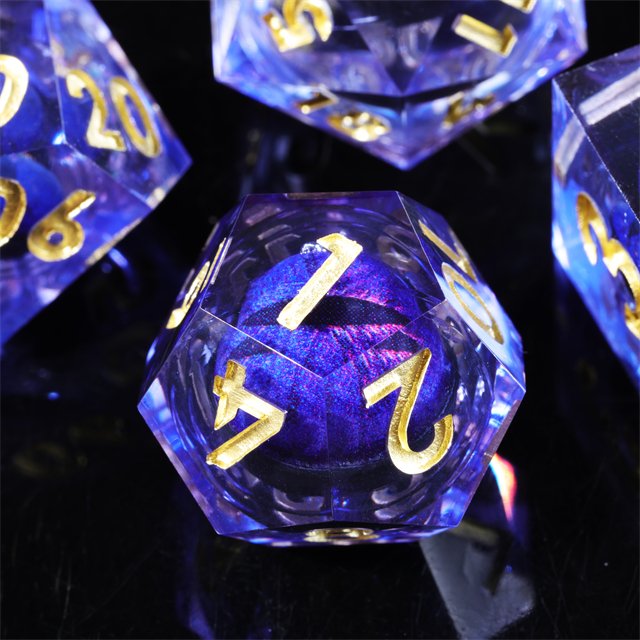 MINI PLANET Dragon Eye Liquid Core Resin Dice Set Sharp Edge Polyhedral Board Game RPG Dice for DND Dragon and Dungeon