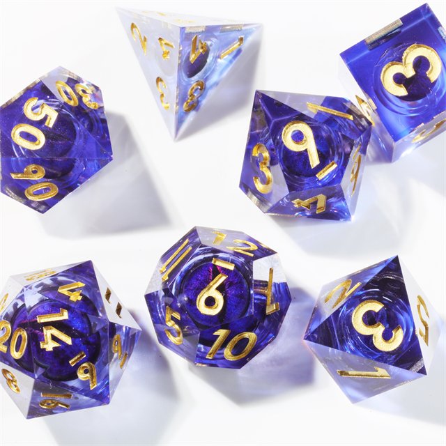 MINI PLANET Dragon Eye Liquid Core Resin Dice Set Sharp Edge Polyhedral Board Game RPG Dice for DND Dragon and Dungeon