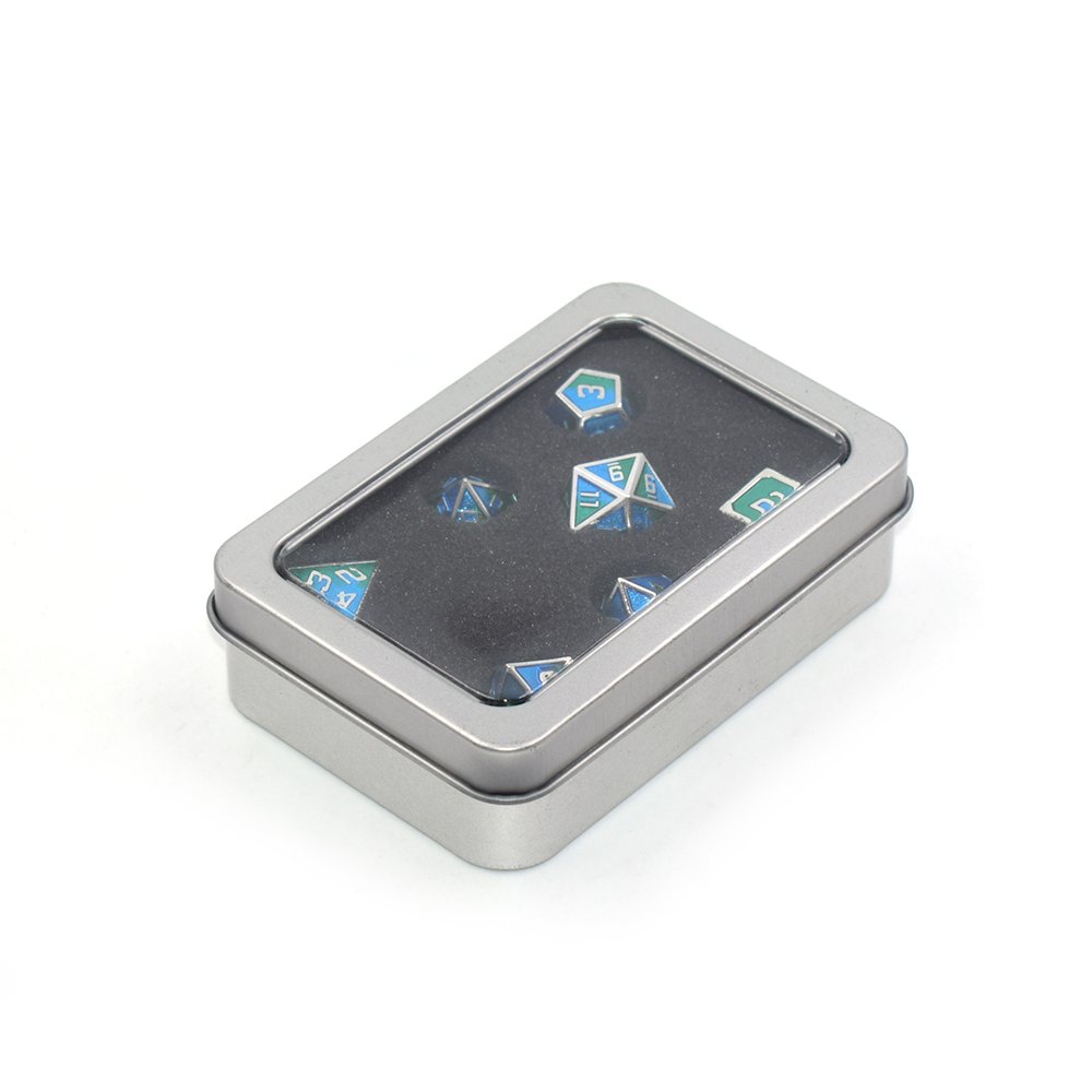Rectangular Rectangle Dice Gift Packaging Black Matte Hinged Empty Metal Tin Containers Cans Box with Clear Window Lids