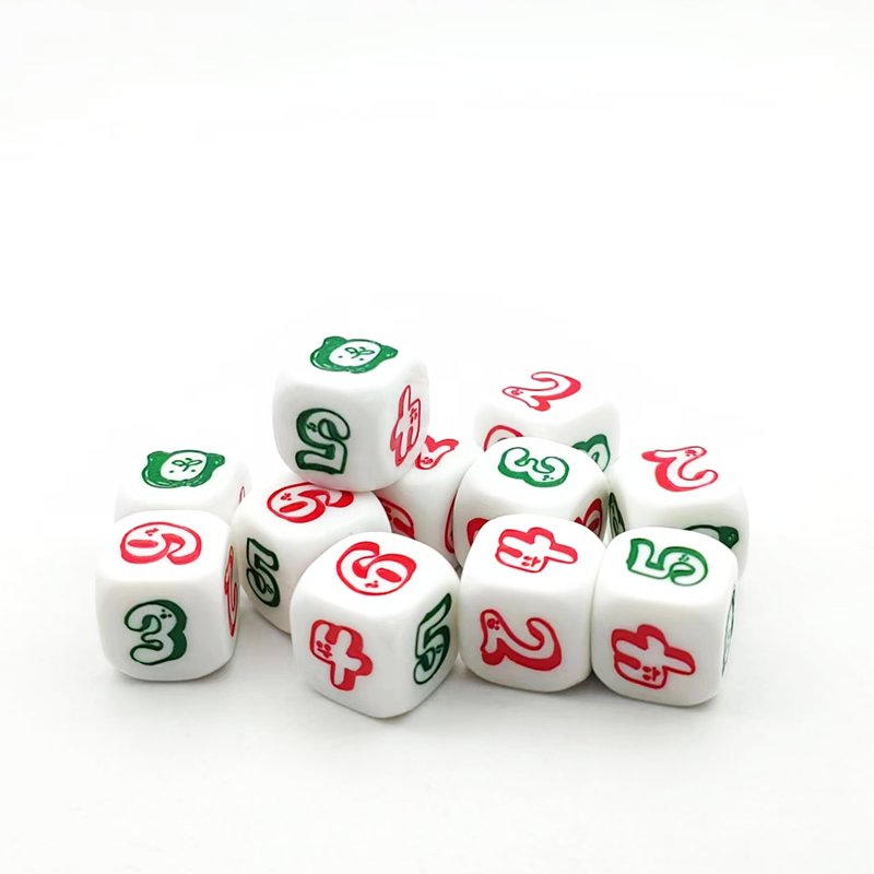 white custom printed engrave personalized logo dice round edge acrylic resin plastic retail casino adult games dice set