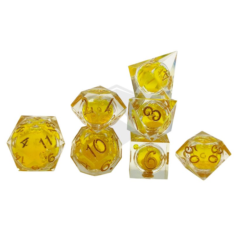 Polyhedral Liquid Core Multi-colors Dice Set Marvel Gaming Dice Accessories DND Liquid Resin Dice Set