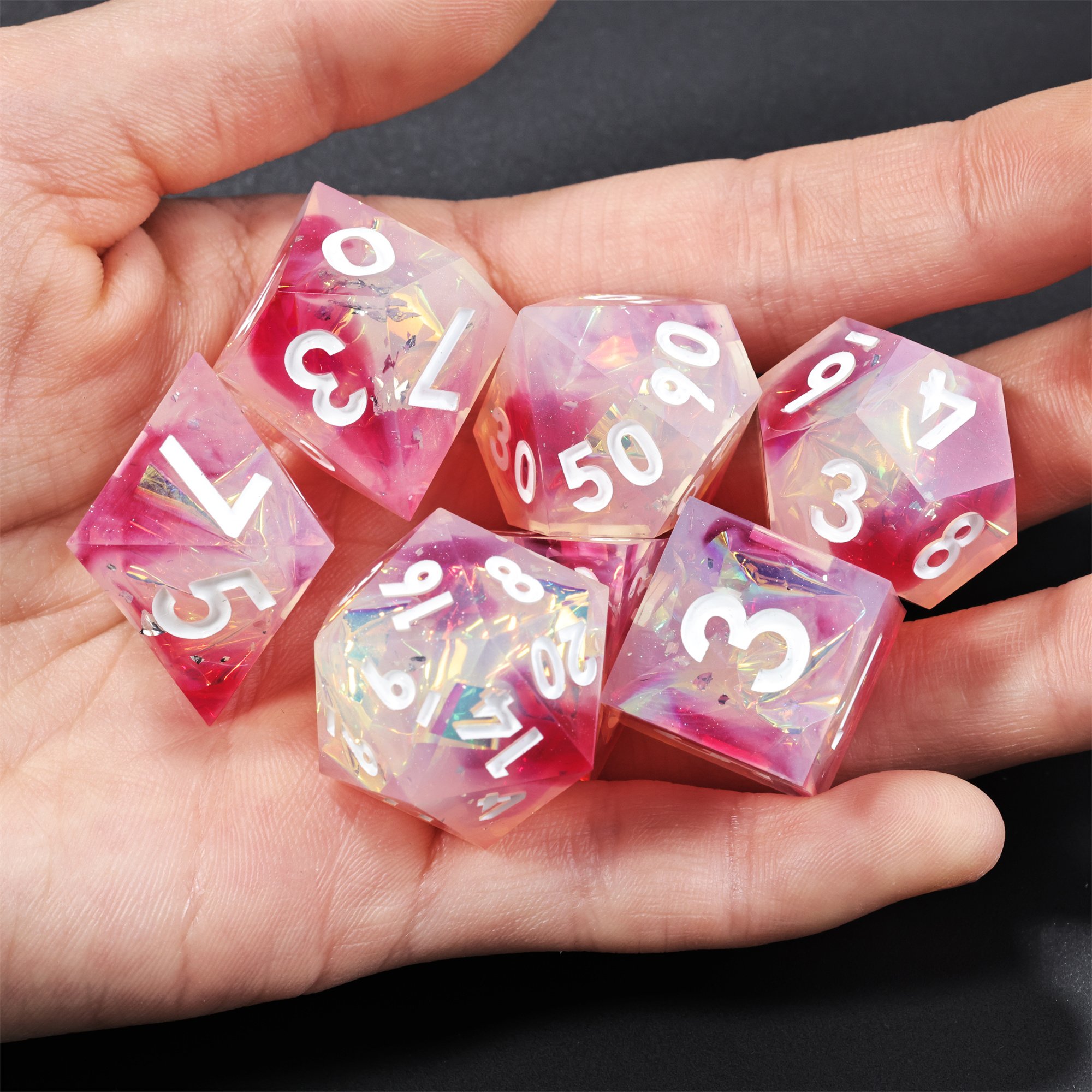 MINI PLANET Colored DND Dice Set Wholesale Custom Resin Dice TRPG Dungeons&Dragons Board Games Handmade Polyhedral Dice Set Game