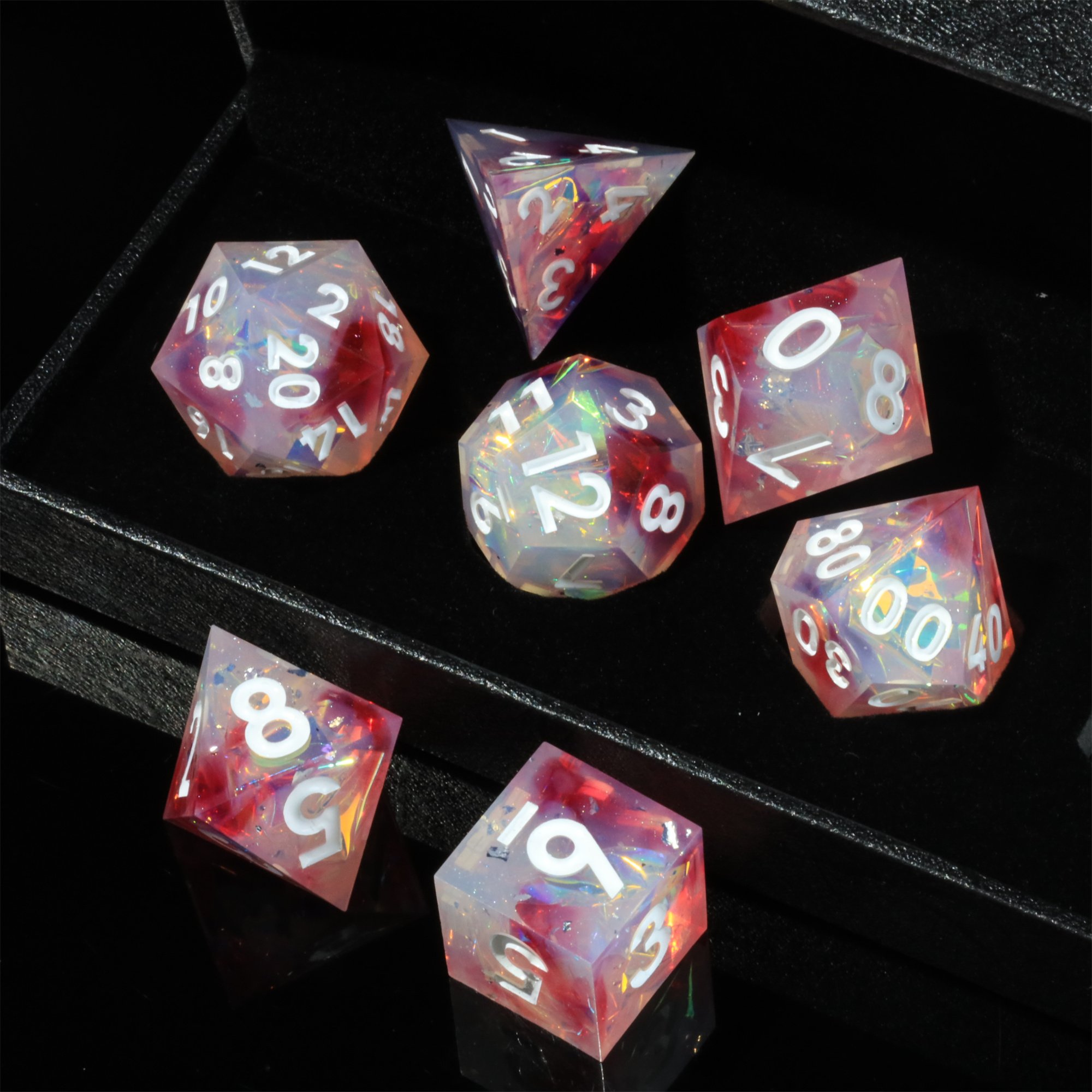 MINI PLANET Colored DND Dice Set Wholesale Custom Resin Dice TRPG Dungeons&Dragons Board Games Handmade Polyhedral Dice Set Game