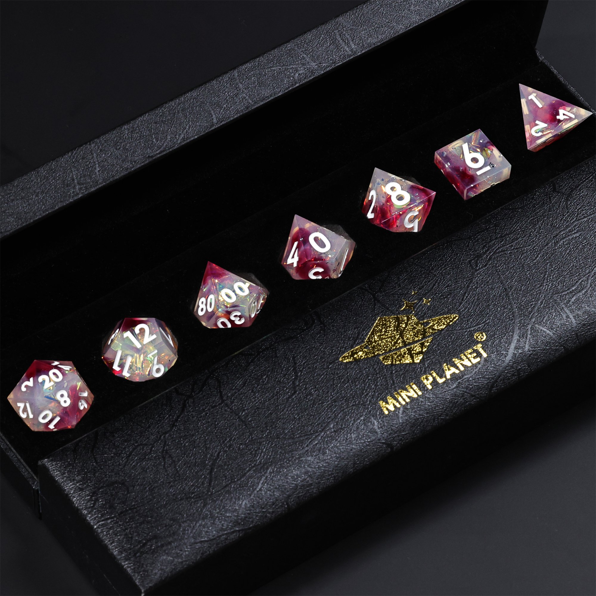 MINI PLANET Colored DND Dice Set Wholesale Custom Resin Dice TRPG Dungeons&Dragons Board Games Handmade Polyhedral Dice Set Game