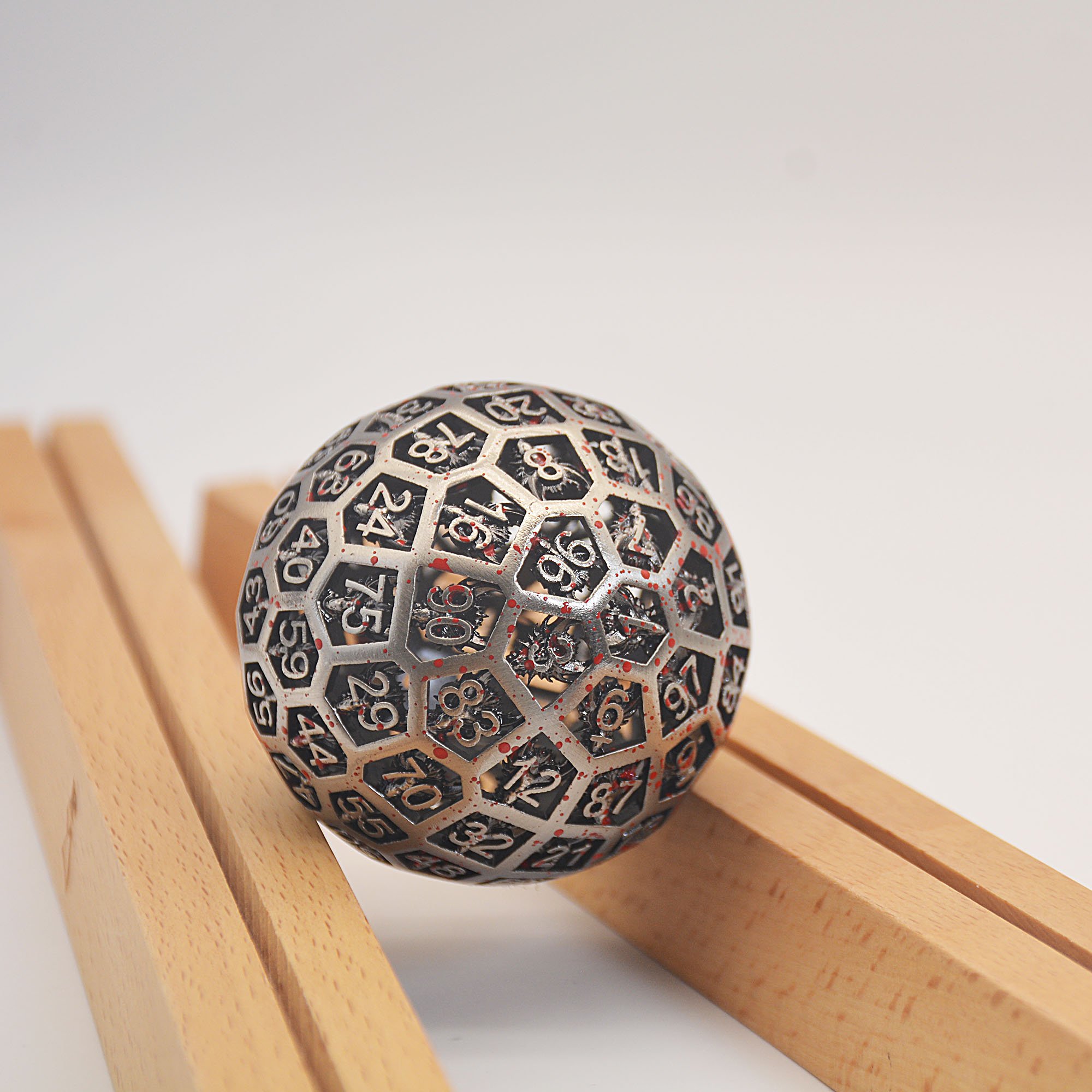 Custom Plated Ancient Metal D100 100 sides Spherical Dice dungeons and dragons Metal D100 Dice