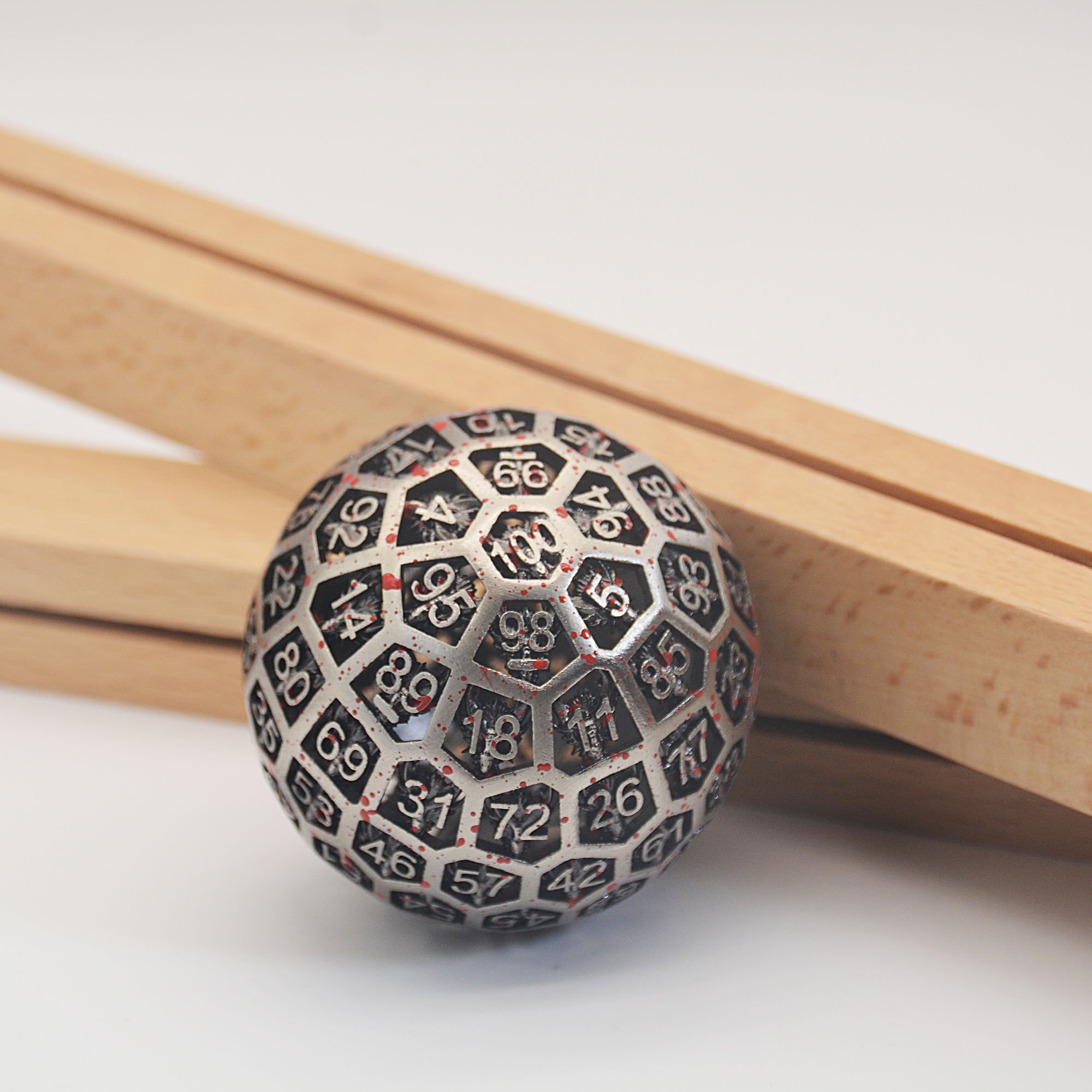 Custom Plated Ancient Metal D100 100 sides Spherical Dice dungeons and dragons Metal D100 Dice