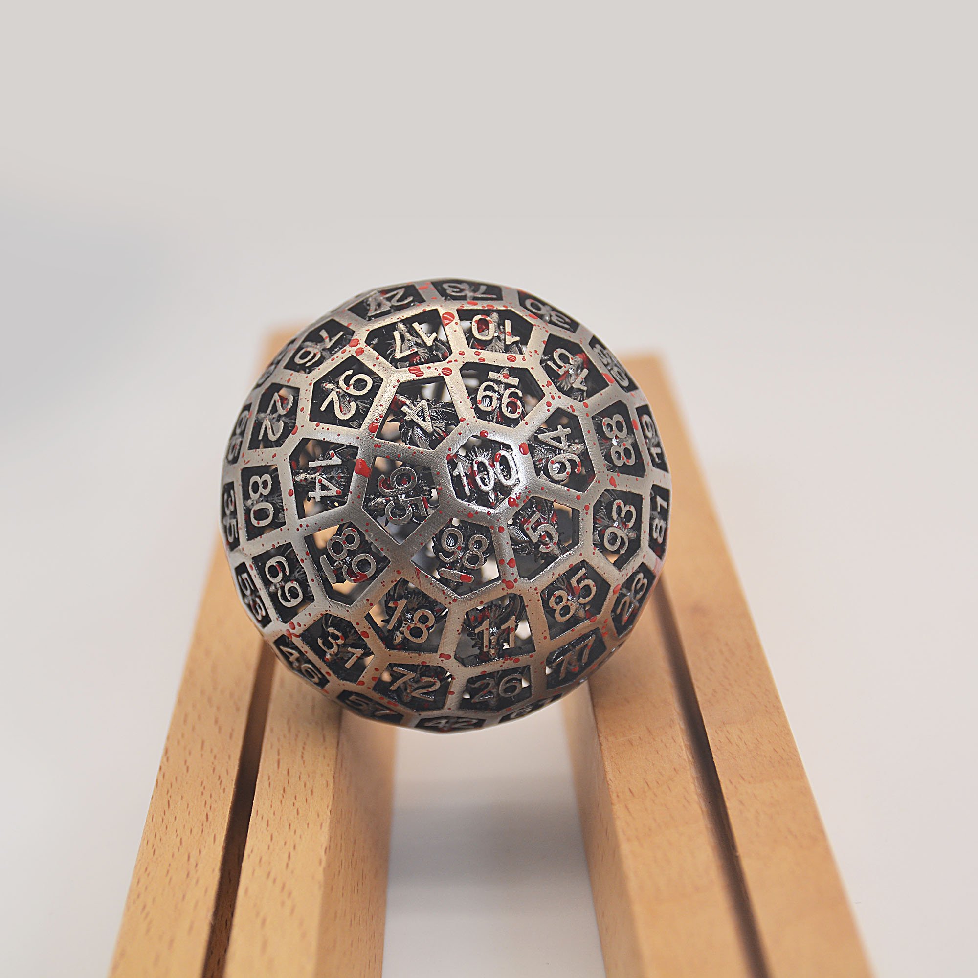 Custom Plated Ancient Metal D100 100 sides Spherical Dice dungeons and dragons Metal D100 Dice