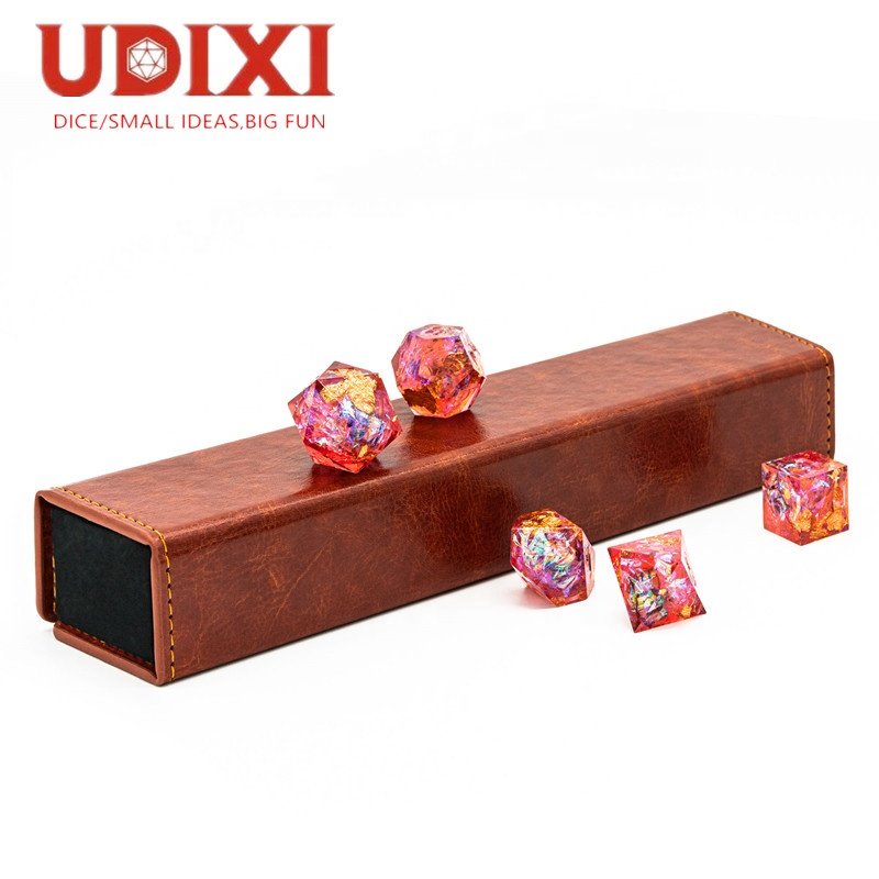 Udixi PU Leather Dice Box Dice Case packaging RPG d&d Dungeons and Dragons Custom Logo Bag