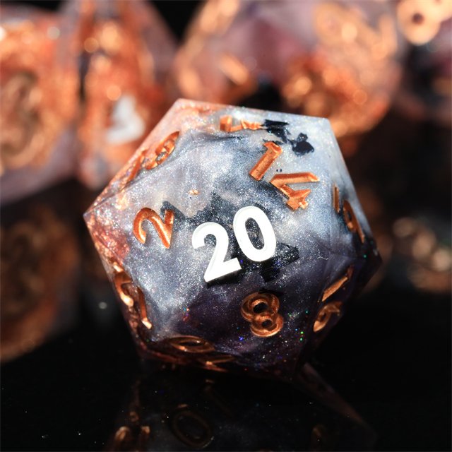 MINI PLANET Handmade Christmas Dragon and Dungeon DND RPG Dice Set Custom Polyhedral Board Game Sharp Edges Resin Dice
