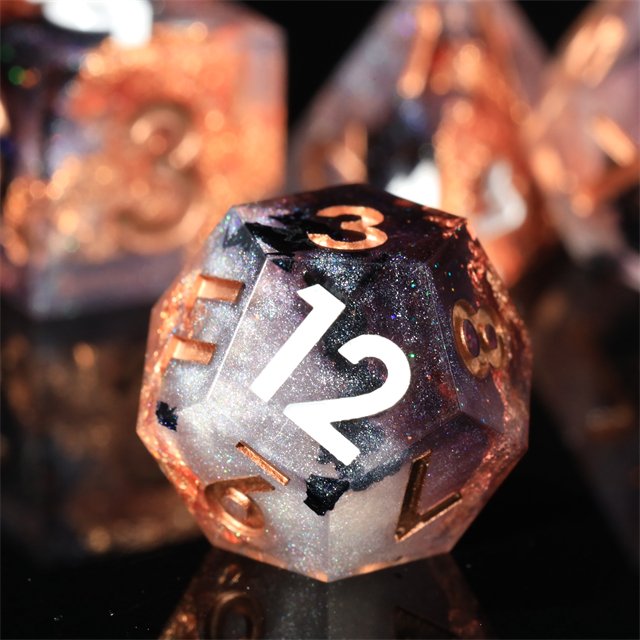 MINI PLANET Handmade Christmas Dragon and Dungeon DND RPG Dice Set Custom Polyhedral Board Game Sharp Edges Resin Dice