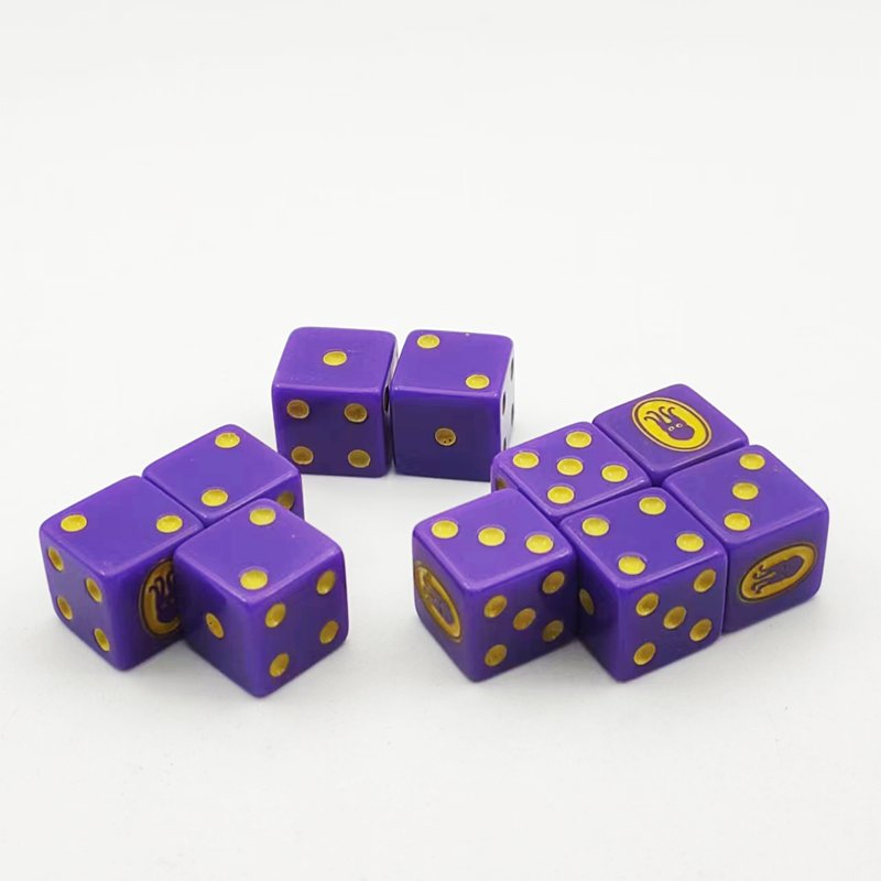 custom personalized logo marbled engrave printed dice d6 polyhedral acrylic resin 16mm casino adult games dice set
