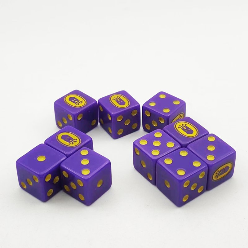 custom personalized logo marbled engrave printed dice d6 polyhedral acrylic resin 16mm casino adult games dice set