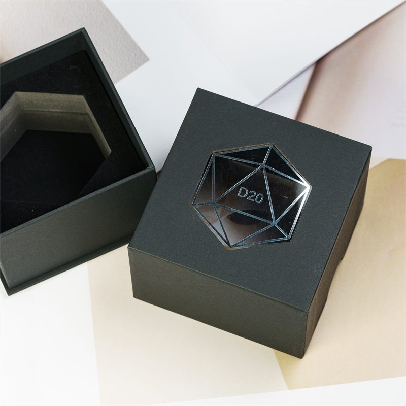 Udixi Custom 55mm rpg dnd D20 Dice dungeons and dragons Skylight Kraft paper dice box