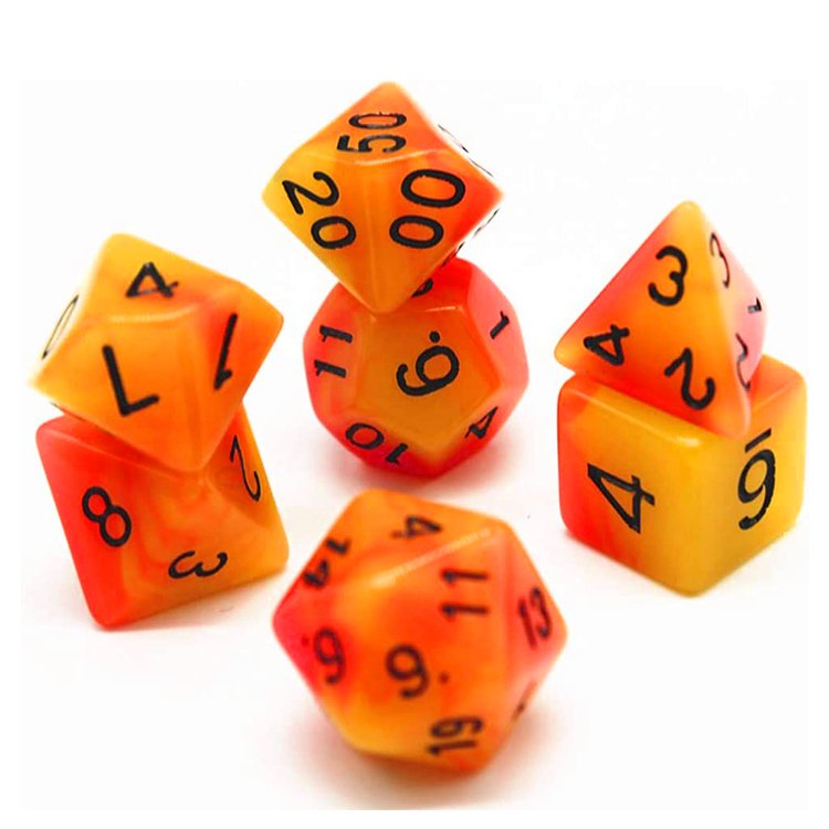 Custom Engrave Logo Transparent DND Polyhedral Gemstone Dice Sets RPG Stripe Rainbow Misty 12mm Mini Stone gaming Dice Set