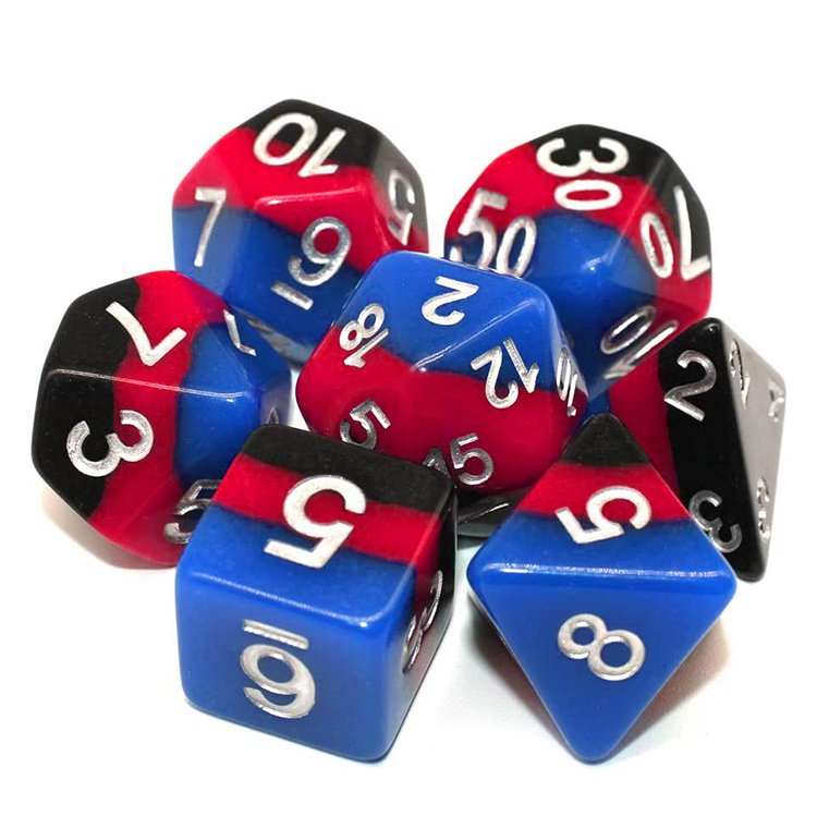 Custom Engrave Logo Transparent DND Polyhedral Gemstone Dice Sets RPG Stripe Rainbow Misty 12mm Mini Stone gaming Dice Set