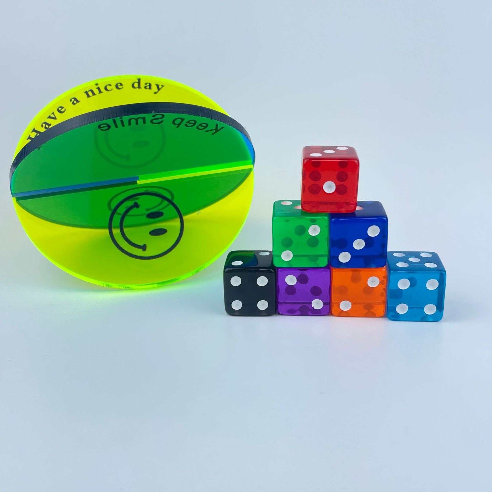 19mm clear transparent square corner crystal Regular pixel points plastic dice plastic piped dice block