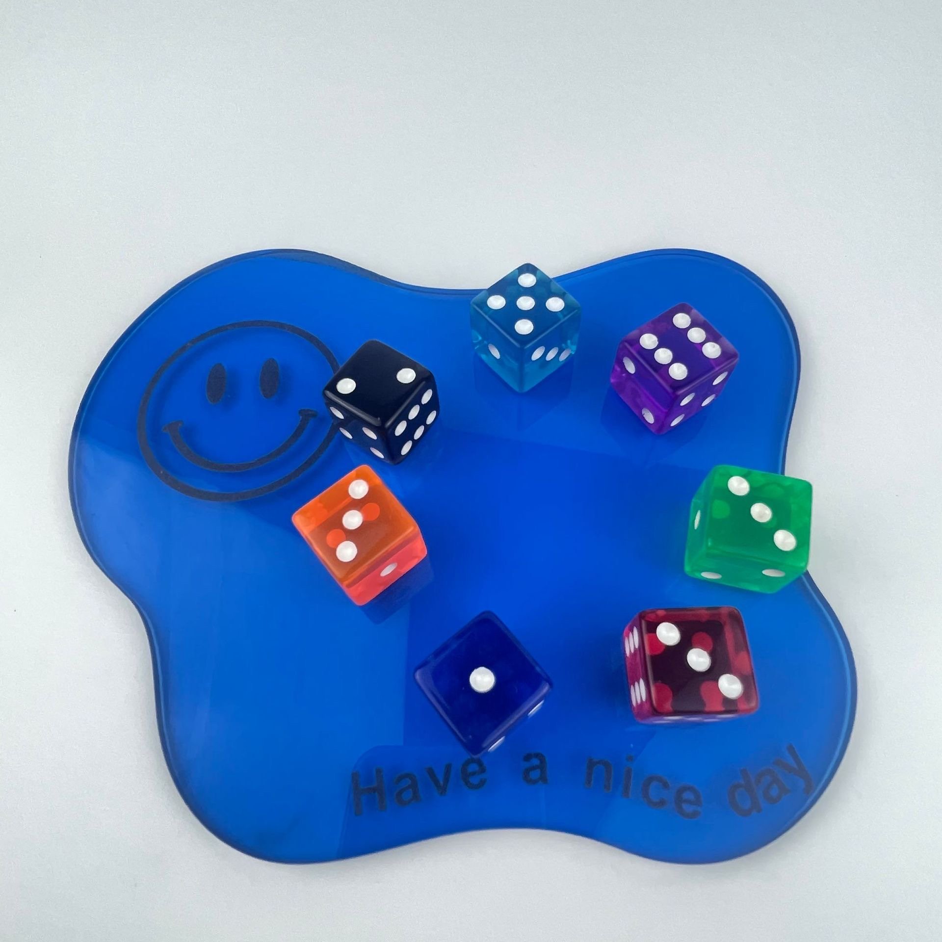 19mm clear transparent square corner crystal Regular pixel points plastic dice plastic piped dice block